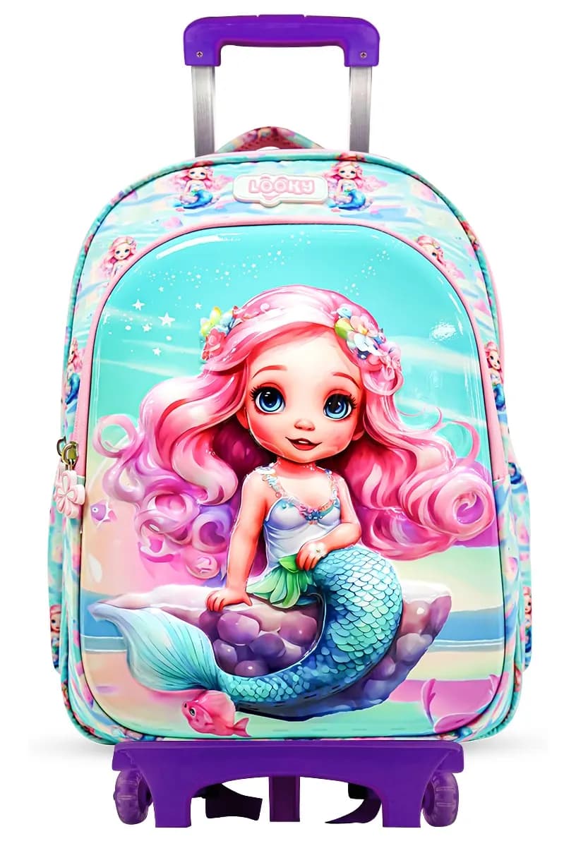 Sac à dos Trolley alu 16" 2 poches visuelle 3D Bombe Fille sans porte clef