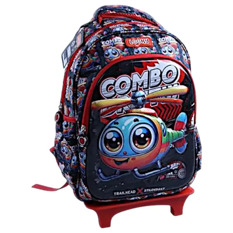 Sac à dos Trolley Alu 16" 2 poches visuelle 3D bombe garçons