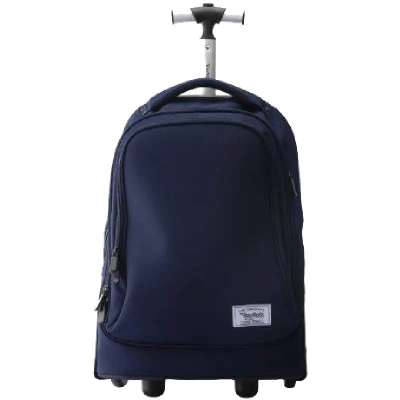 Trolley 45 cm bleu grandes roues + sac goûter + trousse