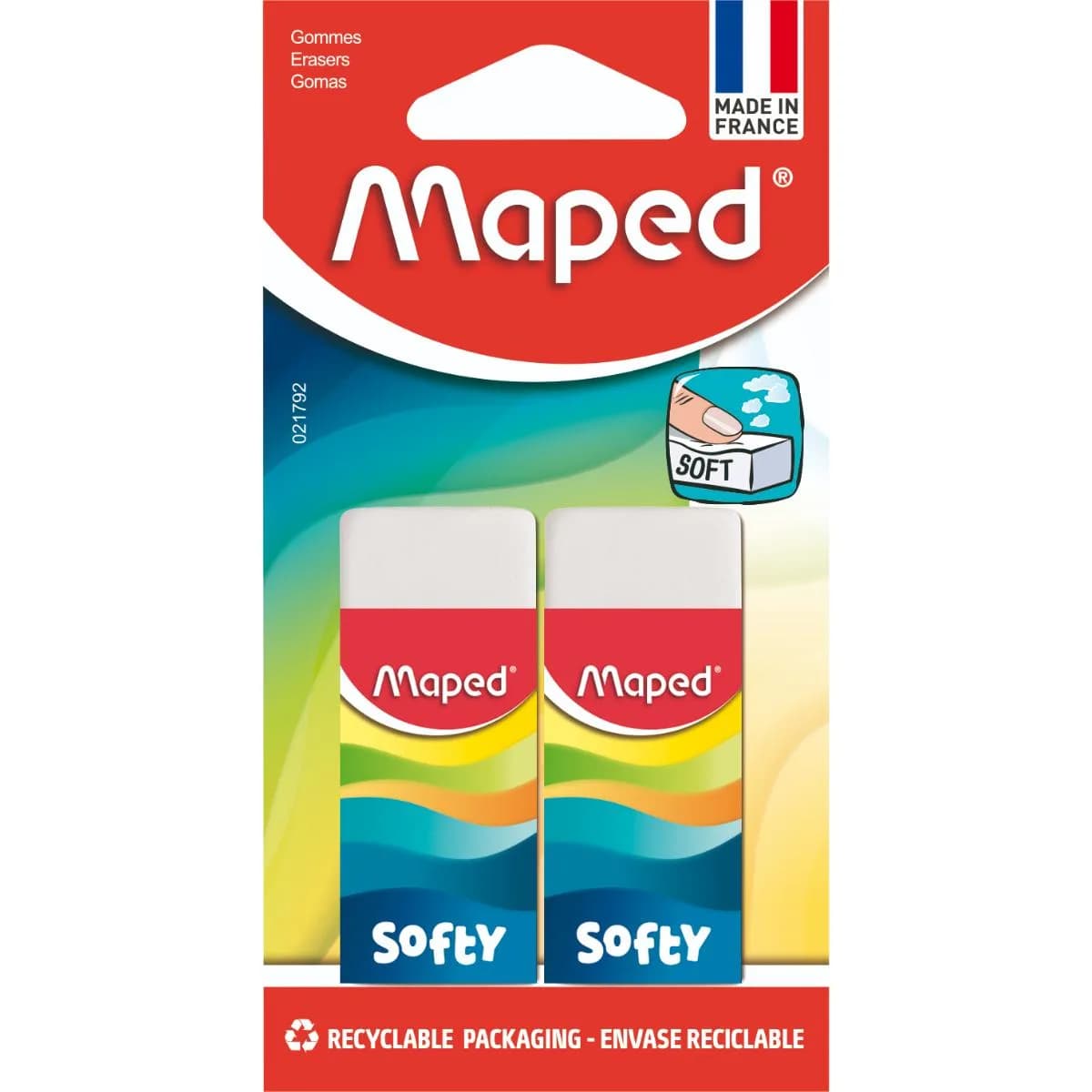 2 Gommes crayon Softy - MAPED