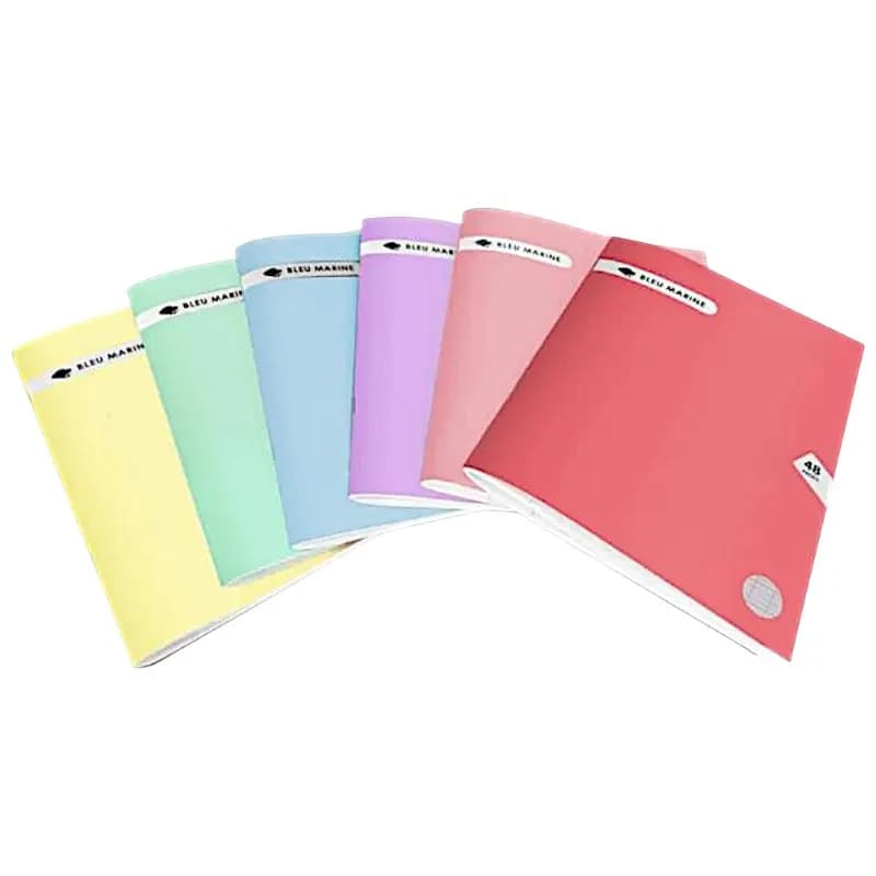 Cahier 48p 10x10 cm couverture polypro pastel bleu marine 60g