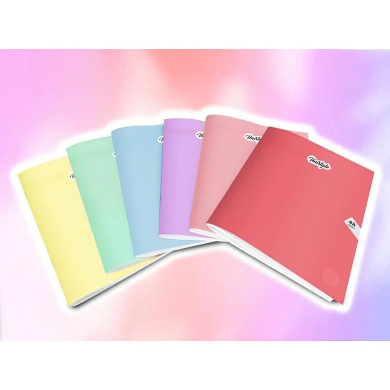Cahier 96p 10x10 cm couverture polypro pastel différents coloris 70g - UNISTYLE