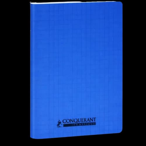 Cahier pique polypro transp 96p 10x10 a5 90g blc nei