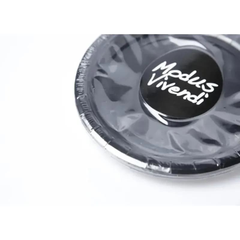 10 Assiettes En Papier Noires Modus Vivendi 18Cm