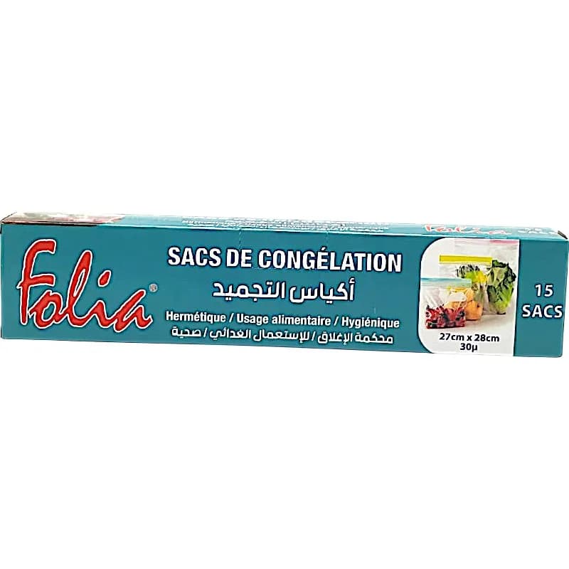Sacs de congélation zip 27x28cm 15 pièces - FOLIA