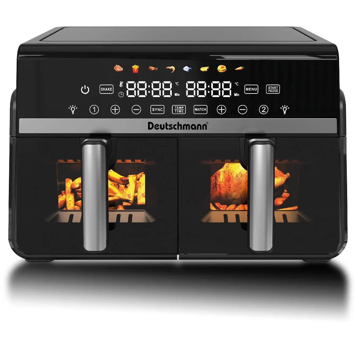 Friteuse sans huile DM-4410FA avec 2 paniers 5L 2200W - DEUTSCHMANN