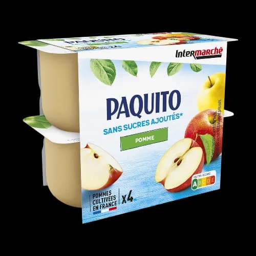 Intermarché - Purée de fruits pomme 4x100g - PAQUITO