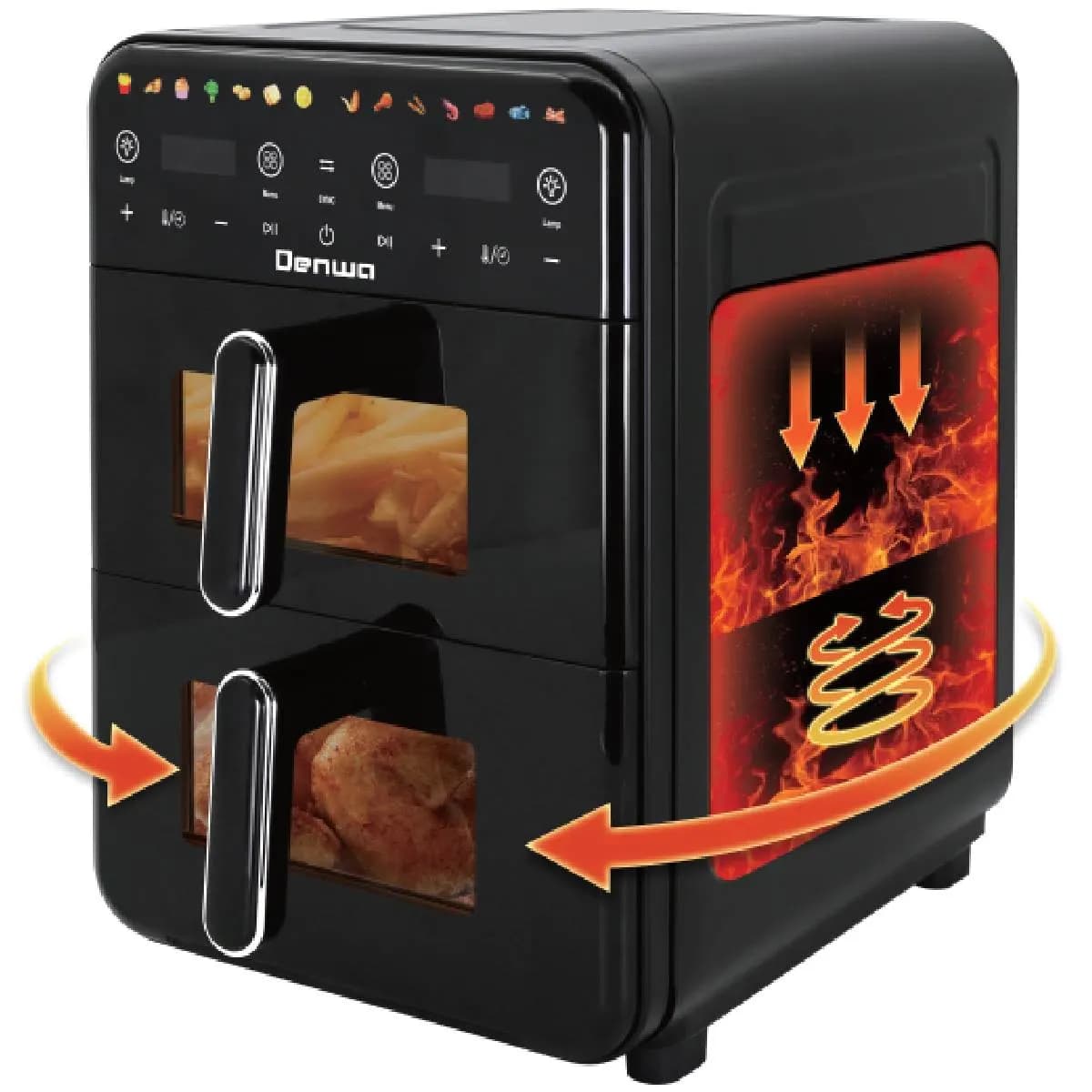 Friteuse sans huile AF325AC 3100W 8+6=14L - DENWA