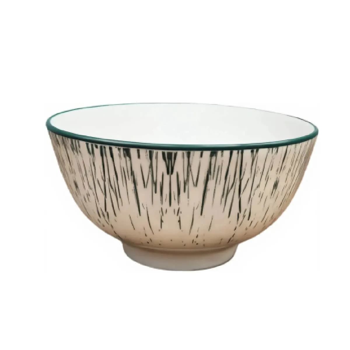 Bol motif rayures vertes 12,7cm