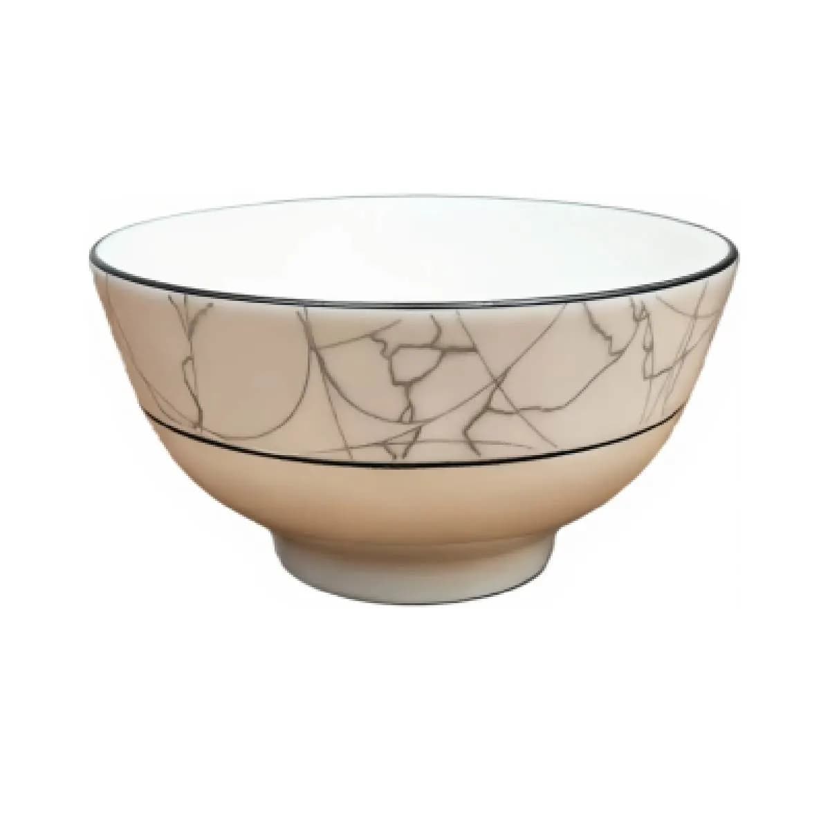 Bol motif marbré avec filet noir 12,7cm