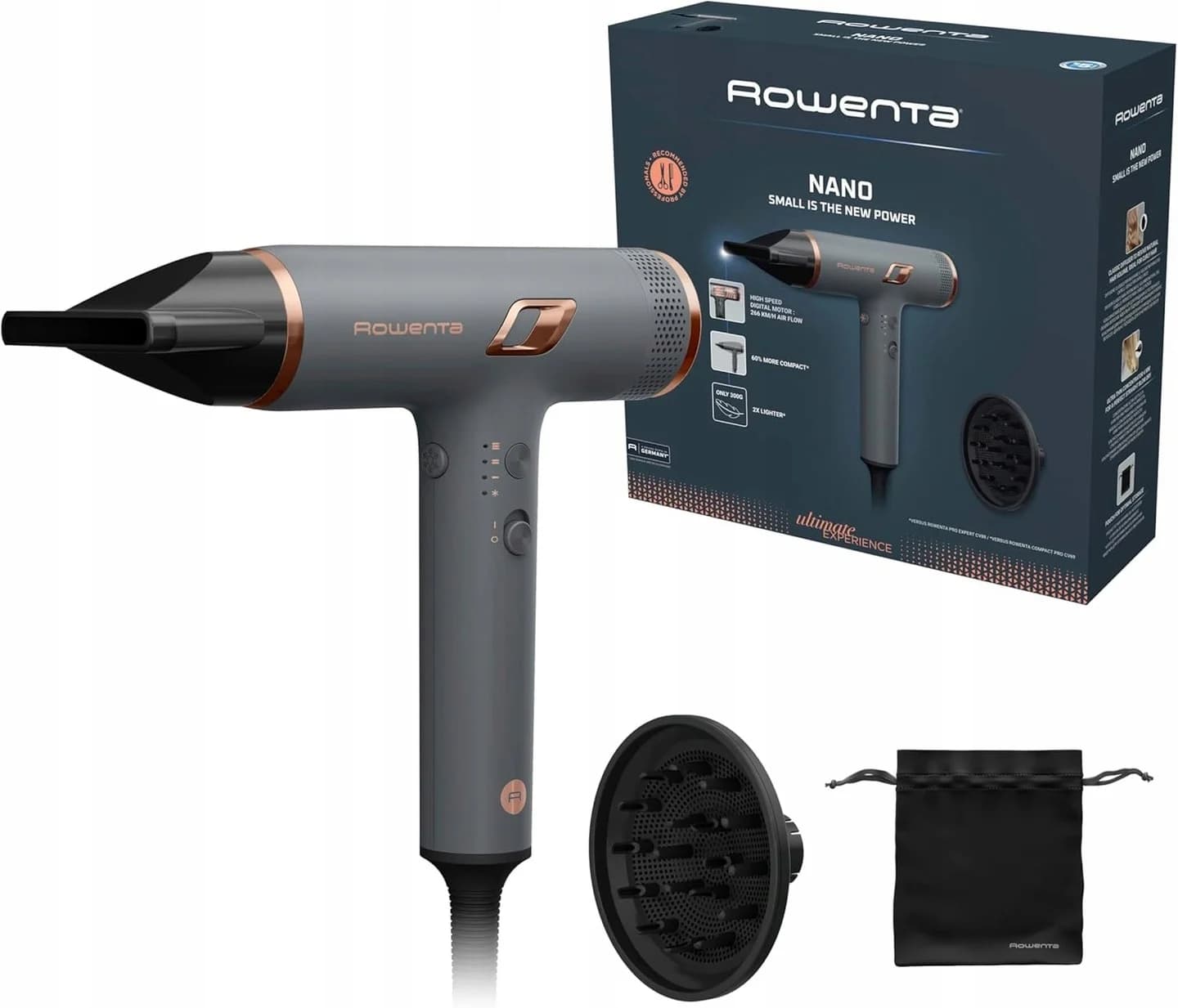 Sèche-cheveux HY8120F0 266 km/h gris - ROWENTA