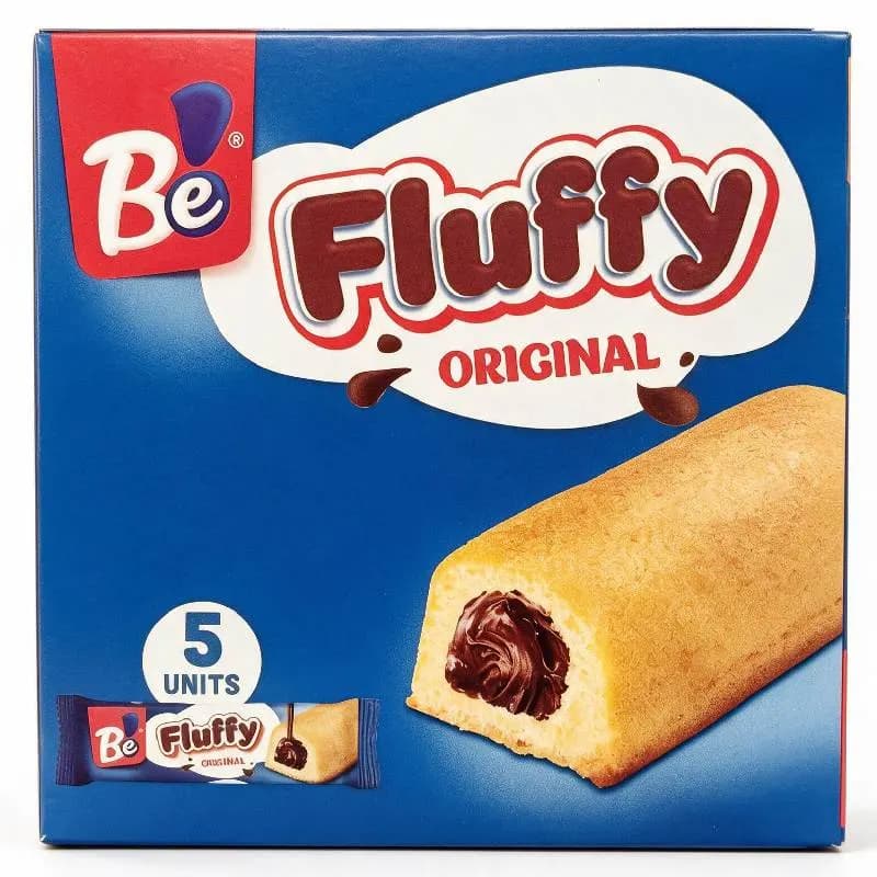 Cake goût lait vanillé fourré crème cacao Original Fluffy x5 225g - BE