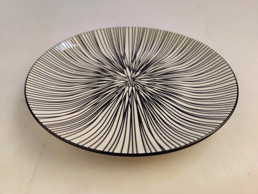 Assiette Plate Ronde 18,9 cm à Motif Rayures Optiques