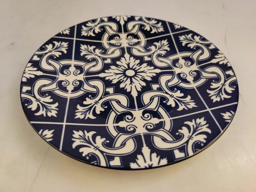 Assiette Ronde en Céramique Portugaise - 22,9 cm - Style Artisanal