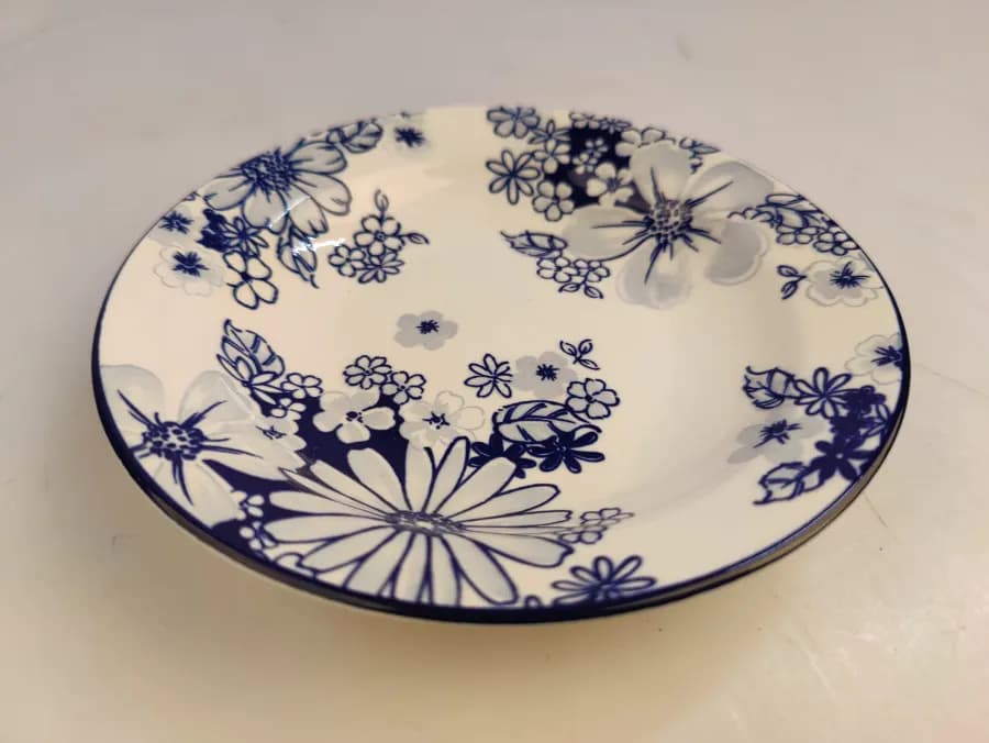 Assiette à Soupe 15,2 cm Fleurs Indigo – Style Délicat & Raffiné