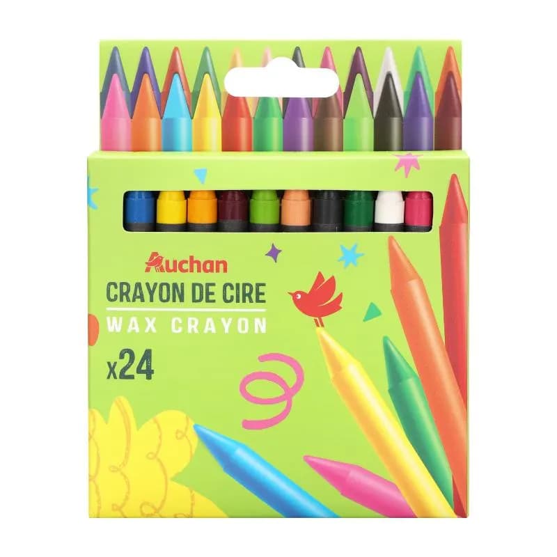 Set 24 mini crayons de cire - AUCHAN