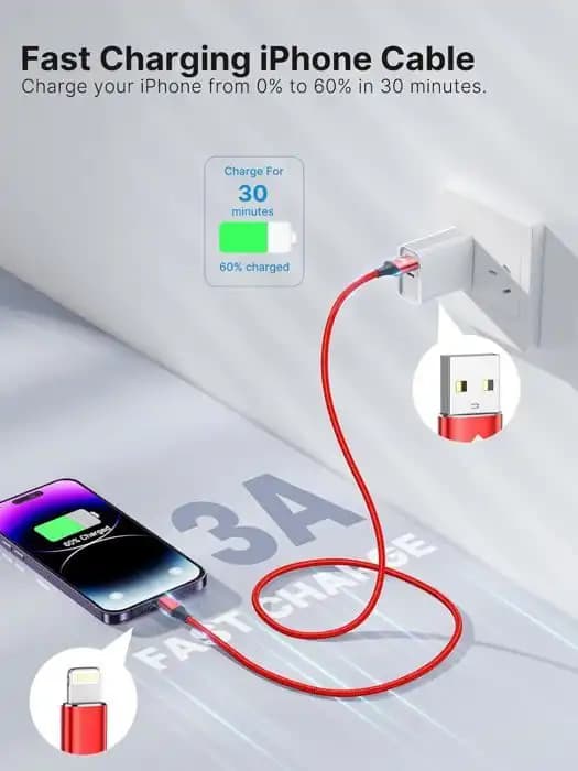 Câble de charge et synchronisation Citytek USB vers Lightning pour iPhone et iPad - couleur aléatoire
