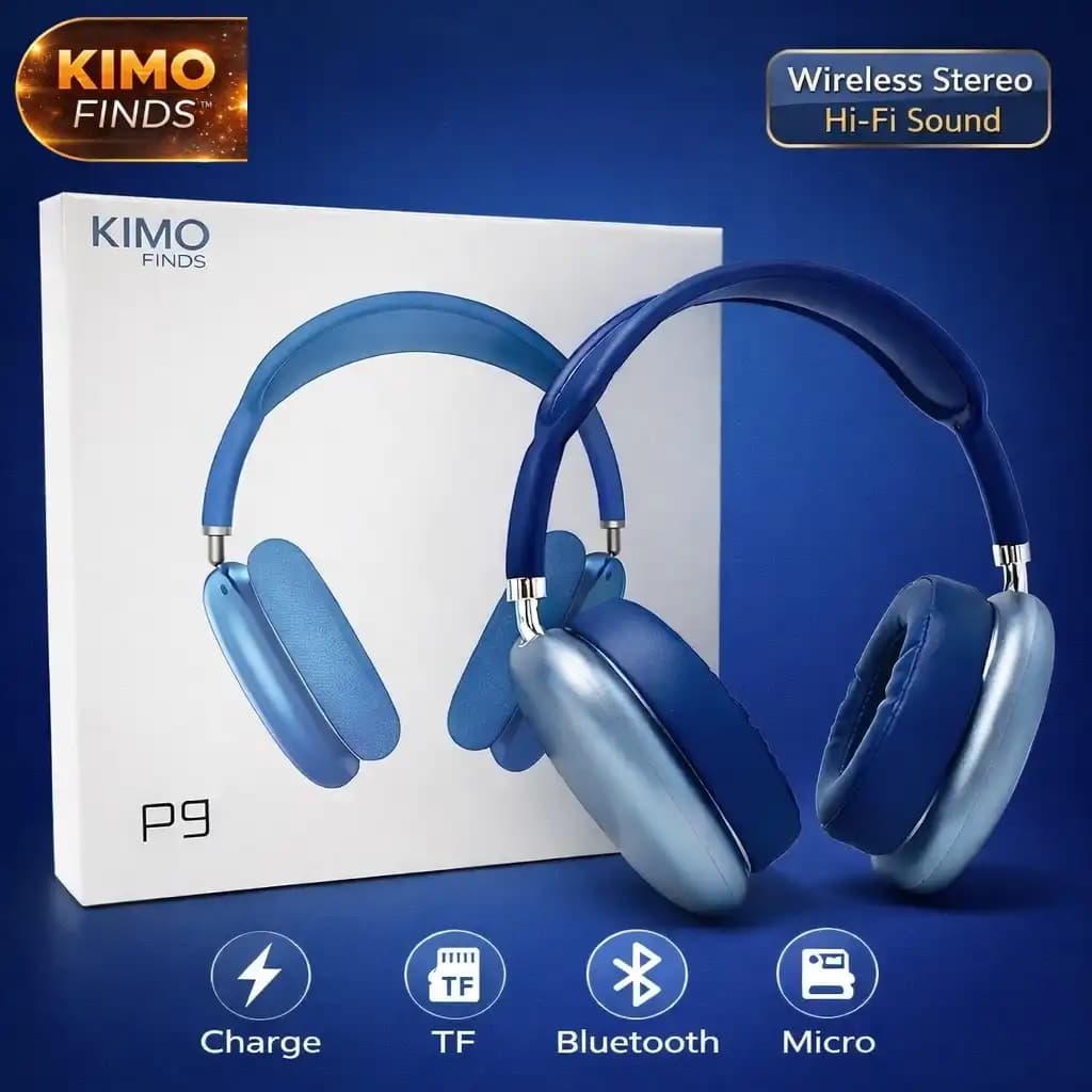Casque Bluetooth P9 KIMO FINDS Sans Fil – Micro Intégré – Stéréo 40mm – Batterie 400 mAh – Bleu