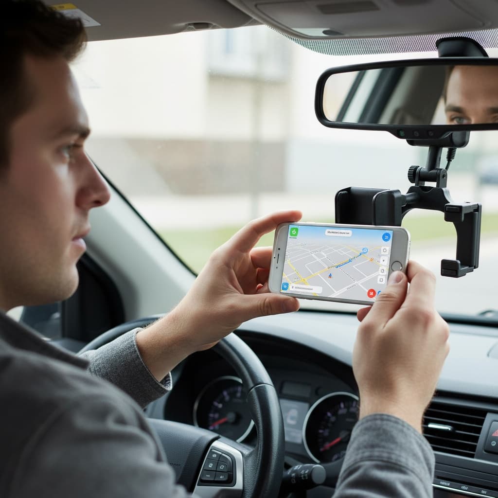 Support Téléphone pour Rétroviseur Voiture CITYTEK - Plastique ABS