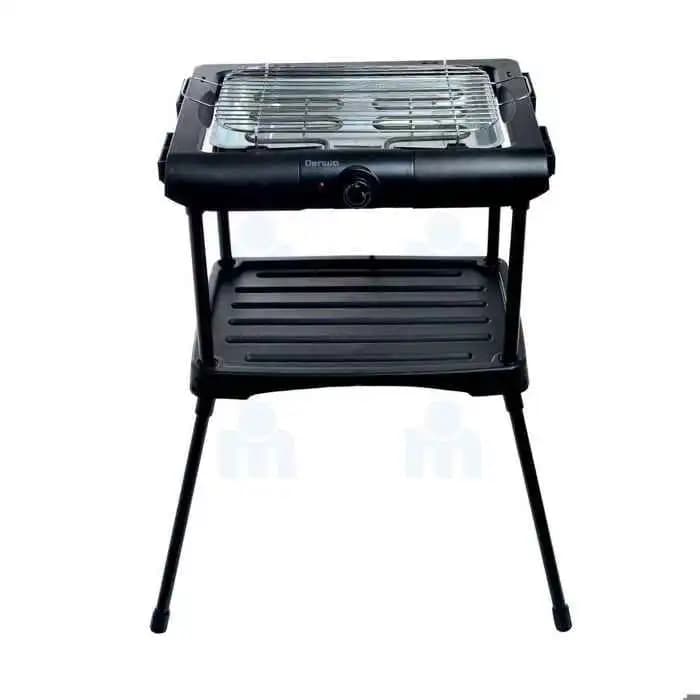 Barbecue électrique sur pied DENWA BBQ-241 — Noir, pratique et stable