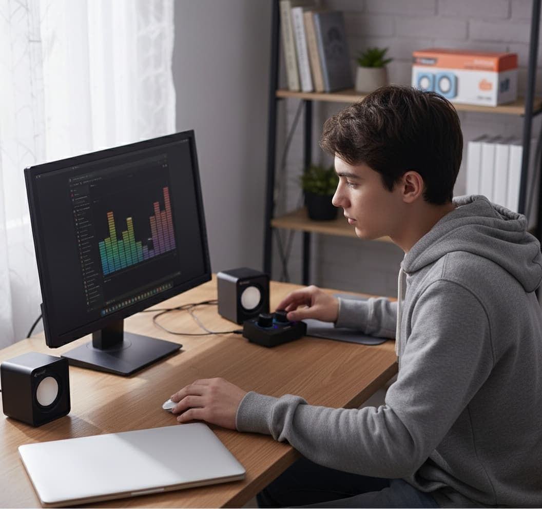 Kisonli Haut Parleur V310 Stereo Speakers multimédia Pc 6w -Jack -Usb-Noir