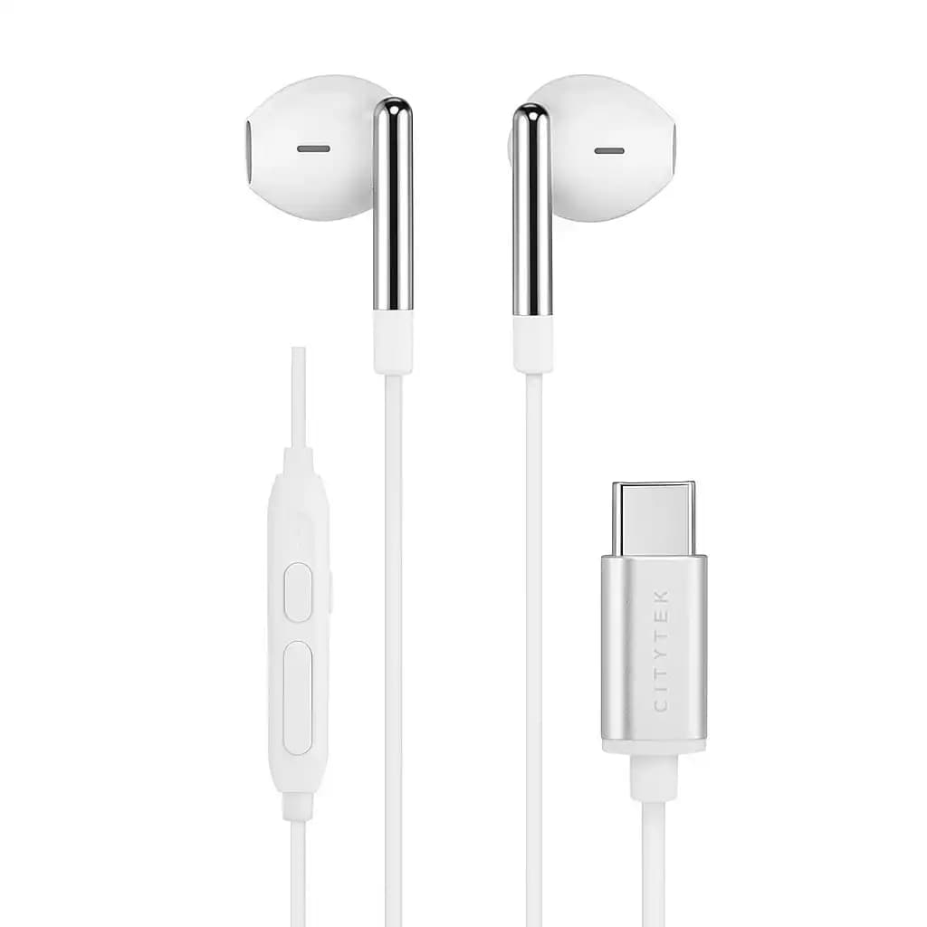 CITYTEK - Écouteurs Filaires - MF109334 - Métal - Type C - Micro intégré