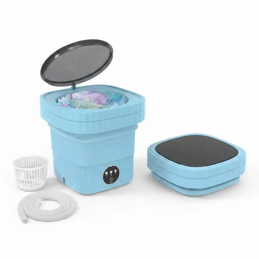 Machine à Laver Pliable - DENWA - DWM-721AB - 3KG - 180W - Blanc et Bleu