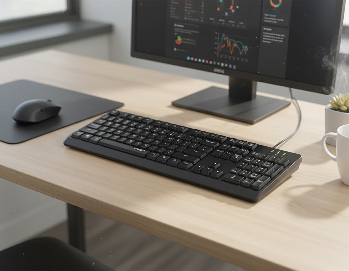 Clavier Filaire Rapoo NK1900 - USB - QWERTY - Noir