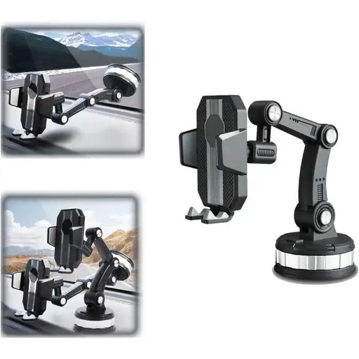 Support téléphone voiture 360 degrés ventouse réglable