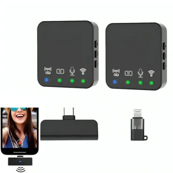 Microphone sans fil R10 double connectivite compatible Android Type C et iPhone