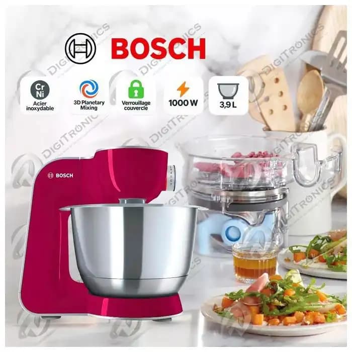 BOSCH Série 4 MUM5 – Robot Pâtissier 1000W – Bol Inox 3,9L – Technologie 3D Mélange Planétaire