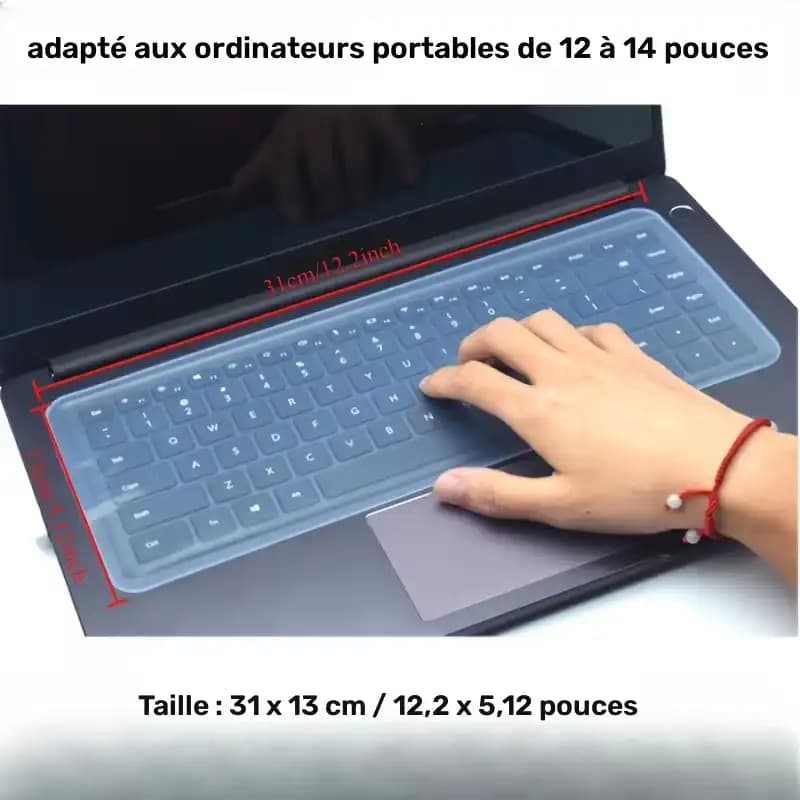 Film de Protection Clavier en Silicone – Étanche & Anti-Poussière – Ultra-Fin (30,48‑35,56 cm)
