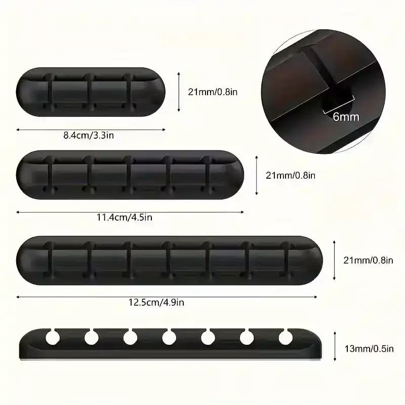 Organisateur de Câble en Silicone – Enrouleur USB & Clips Auto‑Adhésifs pour Souris, Clavier & Casque