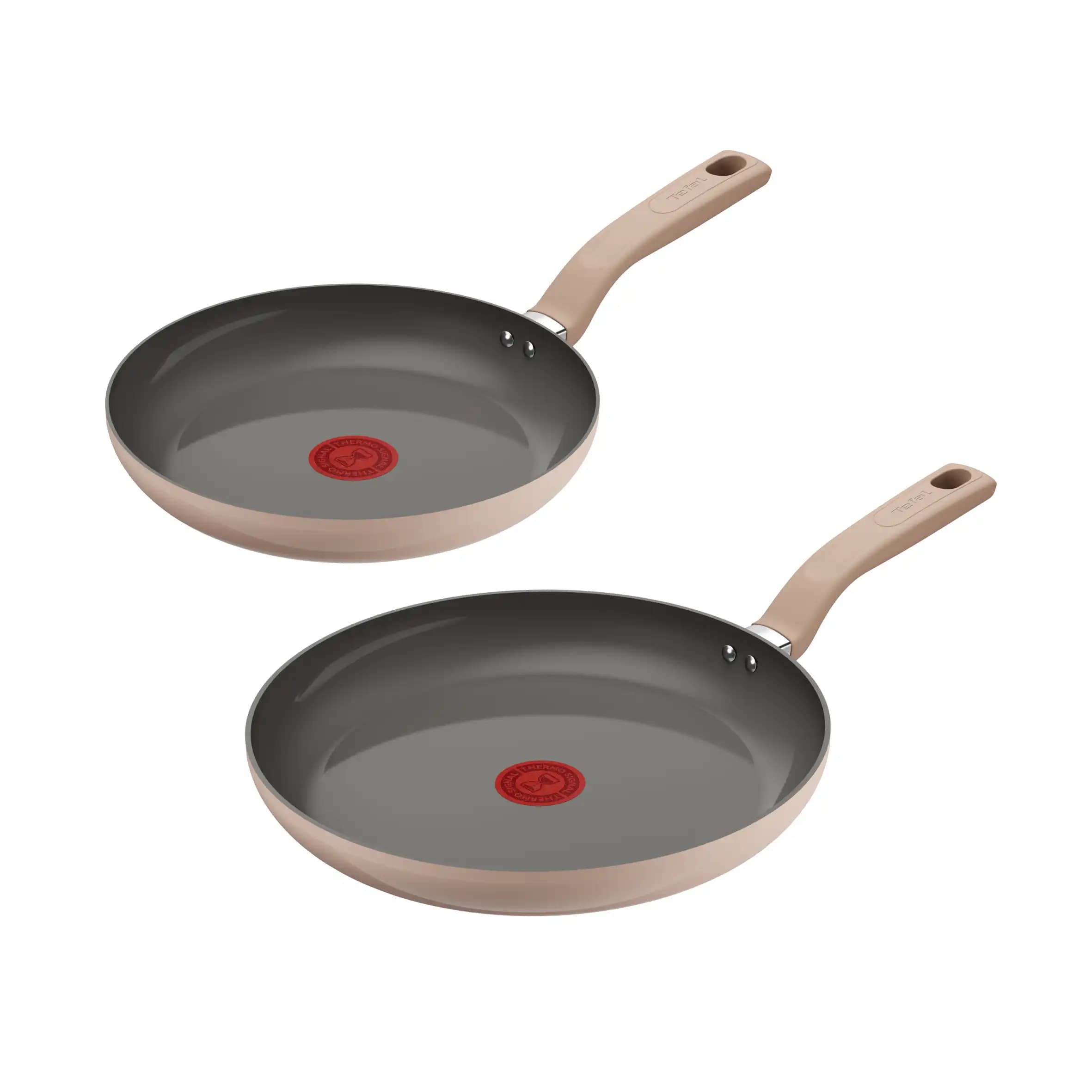 Set 2poeles Ceramique 24/28cm Delice Argile C415s204 Tefal