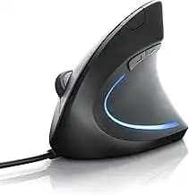 Souris optique Ergonomique Verticale CSL TM137U – Filaire, 5 Boutons, Prévention Douleurs Poignet