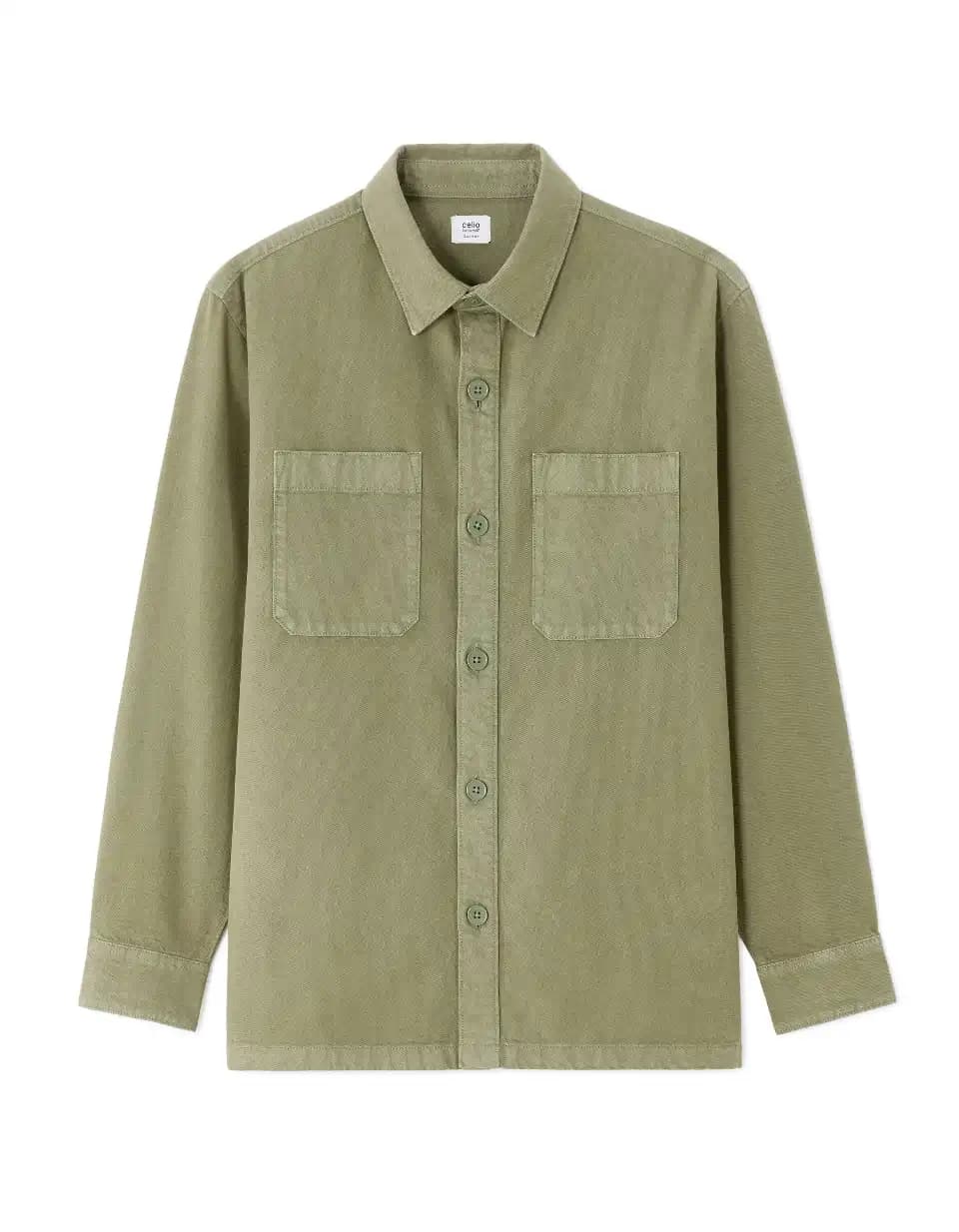 Surchemise teinte en pièce 100% coton -KAKI