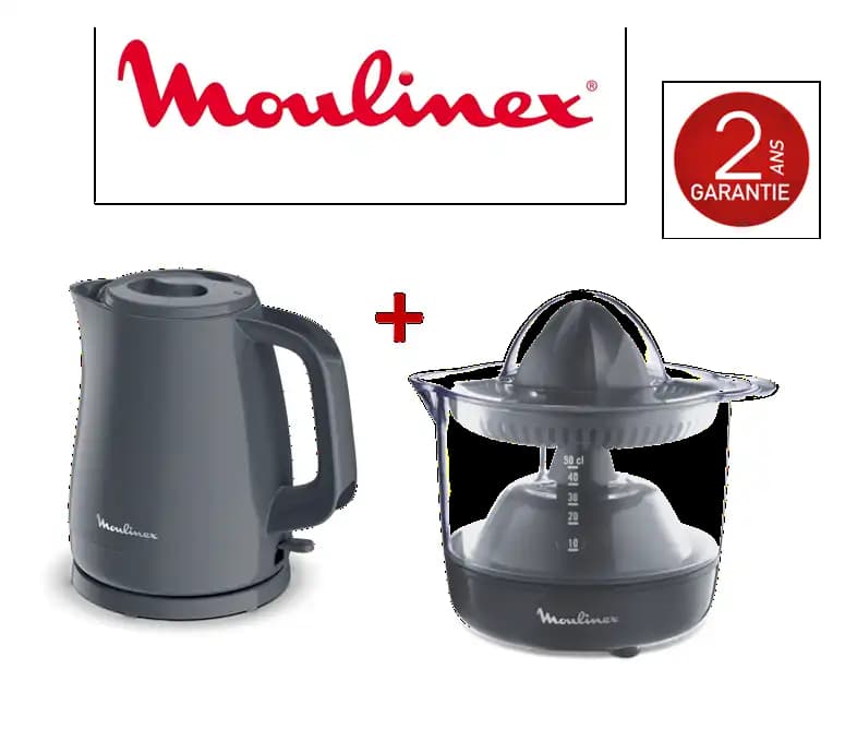 Moulinex - Pack Bouilloire Monaco 1,5l 2400w + Presse Agrumes Ultra Compact 450ml