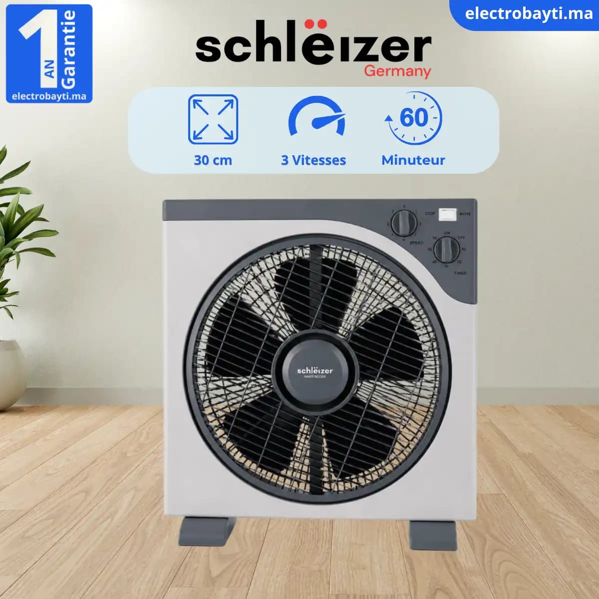 Ventilateur de Table Compact SLZ-802 – Multi-Vitesses & Silencieux – Idéal Bureau & Maison