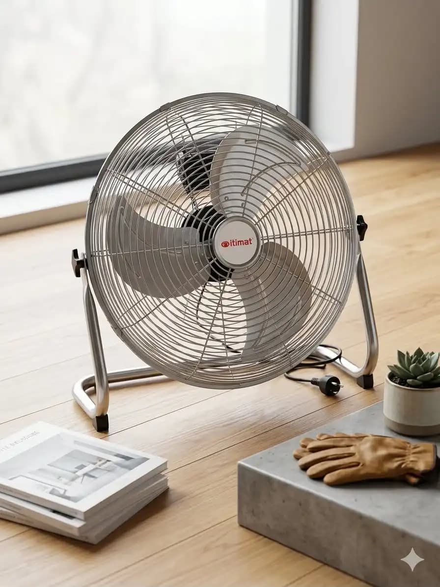 Ventilateur de sol-ITIMAT-51cm- professionnel -16 pouces-inox-55W+10%- 3Vitesses - Argenté