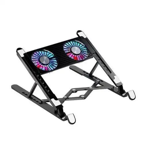 Support de refroidissement avec 2 ventilateurs, pliable, pour ordinateur portable gaming - Design & Couleur aleatoire