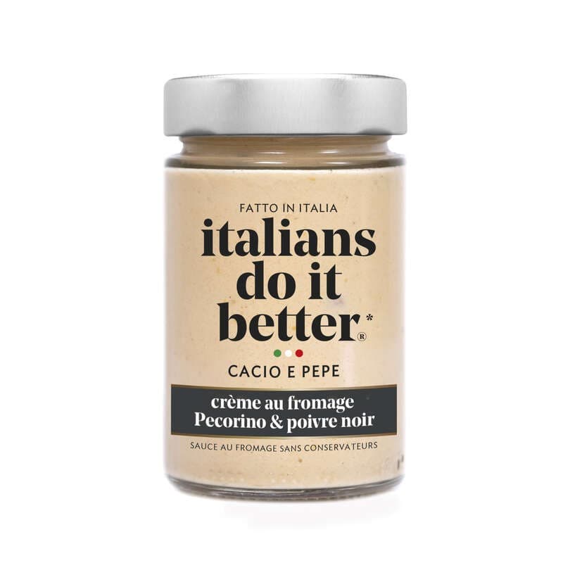 Italians Do It Better Sauce crème Cacio e Pepe, Pecorino Romano AOP et poivre noir 180g
