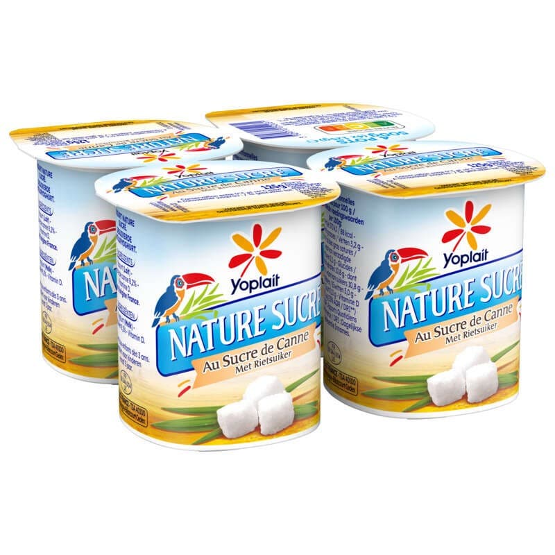 Yoplait Yaourt Nature Sucré Au Sucre De Canne 4x125g