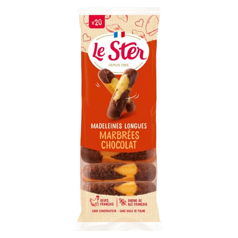 Le Ster Pâtissier Madeleines Longues Marbrées Au Chocolat 250g