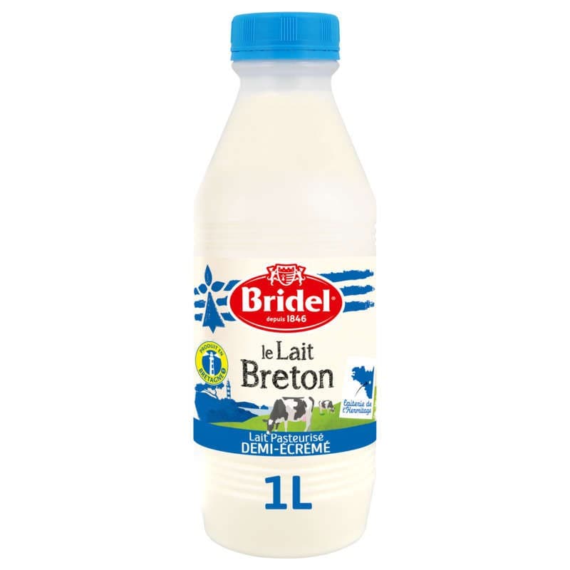 Bridel Lait pasteurisé demi-écrémé 1L