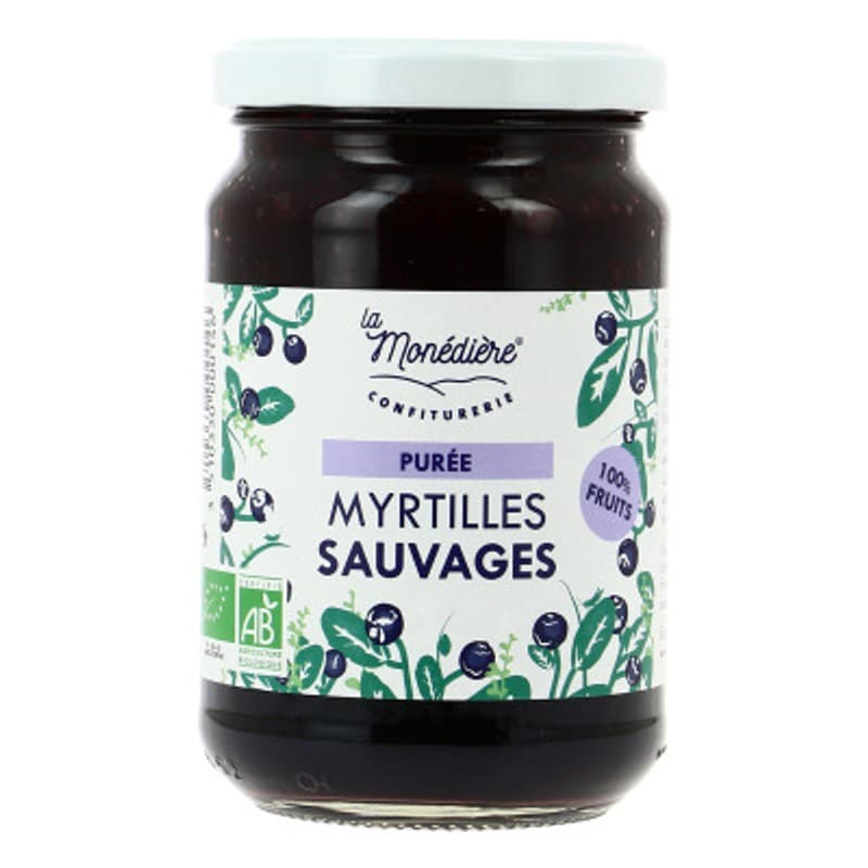 [Par Naturalia] La Monediere Purée de Myrtilles Sauvages Sans Sucres Ajoutés Bio 280g