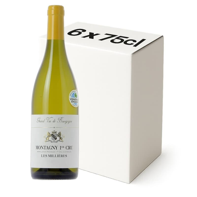 "Les Millières" La Burgondie Bourgogne Montagny 1er cru A.O.P. Blanc Carton 6x75cl