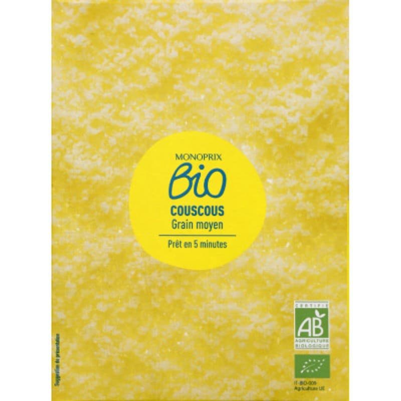 Monoprix Bio Couscous Grain Moyen Prêt En 5Mn 500g