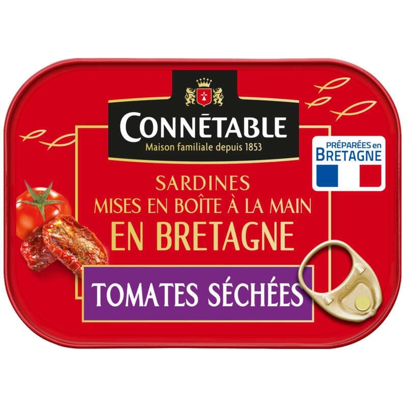 Connétable Sardines aux Tomates Séchées & à L'Huile d'Olive Vierge Extra 115g