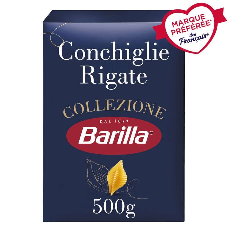 Barilla Pâtes Conchiglie Rigate Collezione 500g