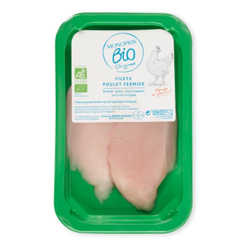 Monoprix Bio Origines Filets De Poulet Fermier x2 300g